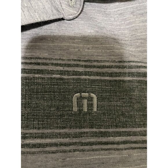 Travis Mathew Men's Polo Shirt Small Gray & Black Striped Premium Comfort - Picture 3 of 12